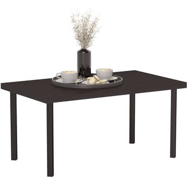 Esterno Metal Garden Coffee Table with Woodgrain Tabletop, Brown