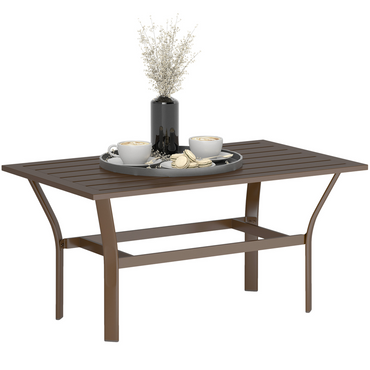 Esterno Metal Garden Coffee Table with Slatted Tabletop