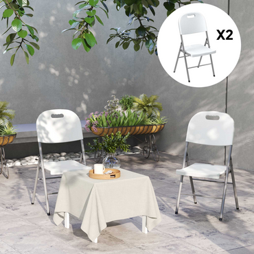 Esterno 2PCS Folding Chair with Steel Frame, Garden Chair Set