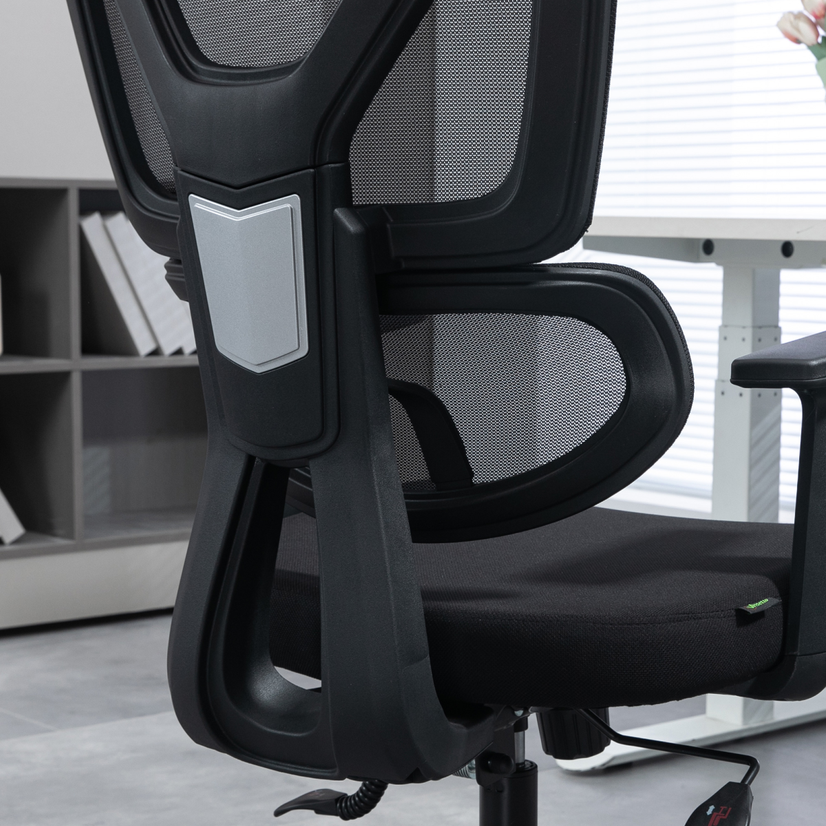 Luna Mesh Office Chair Swivel Desk Chair w/ Adjustable Height Headrest Black