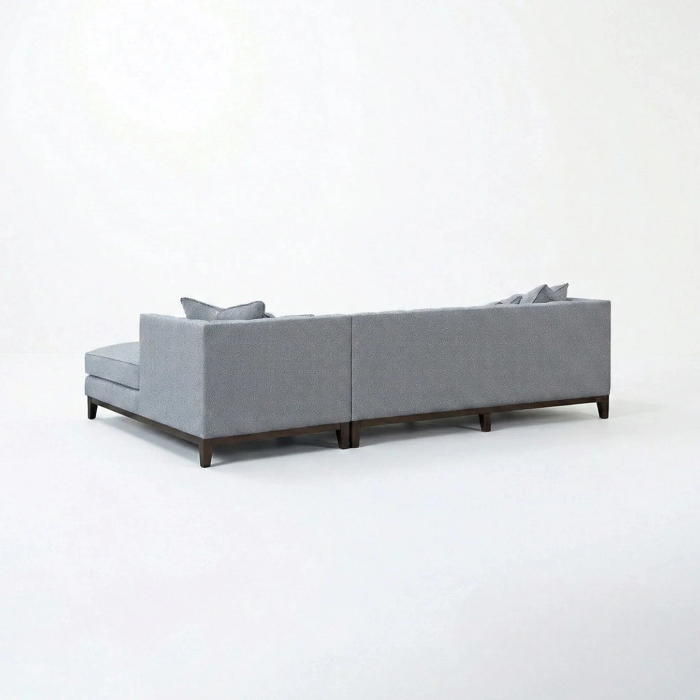 ALUXO Cooper Mid-Century Modern Right Hand Facing Corner Sofa In Dolphin Grey Boucle Fabric
