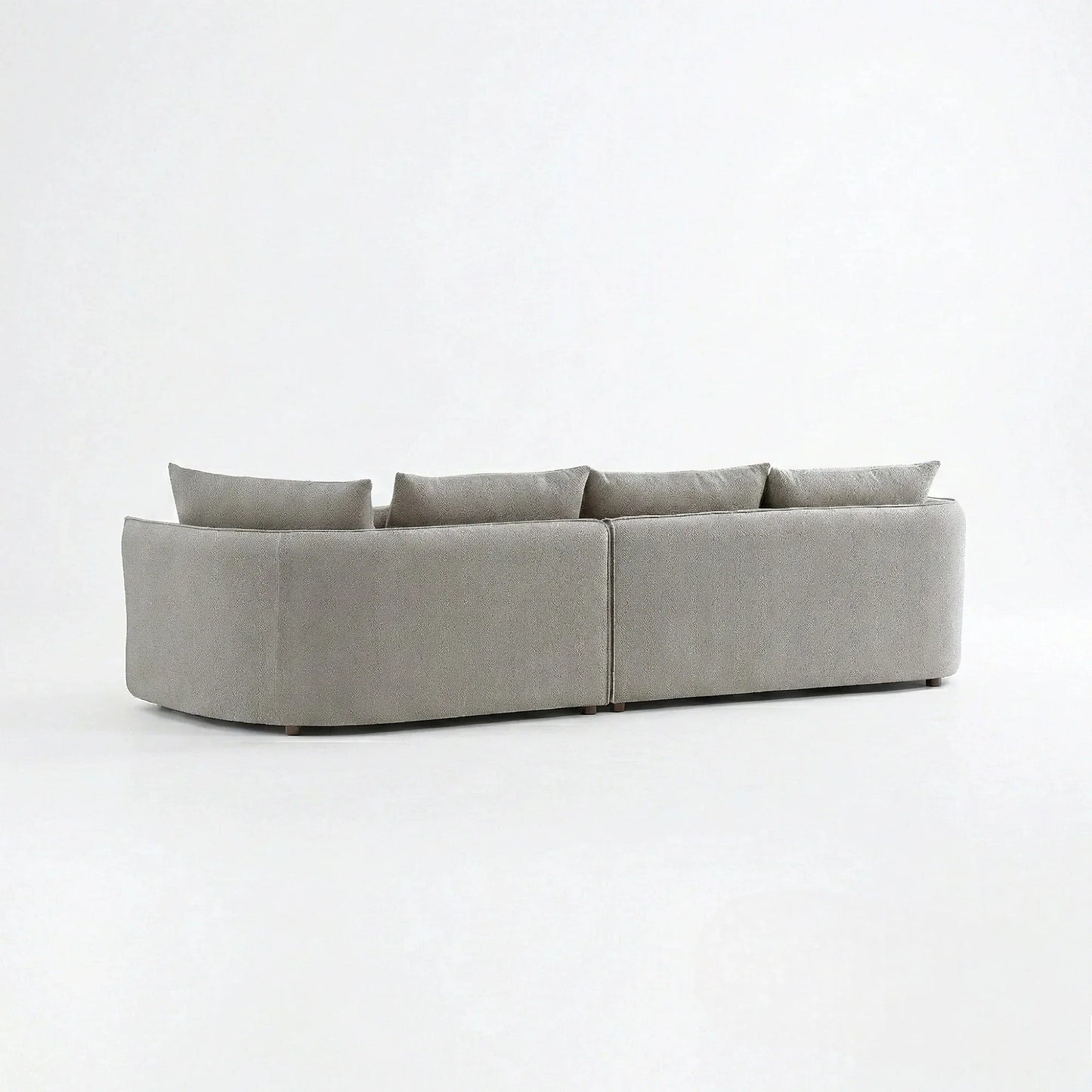 ALUXO Rubin Right Hand Facing Corner Sofa In Charcoal Grey Boucle Fabric