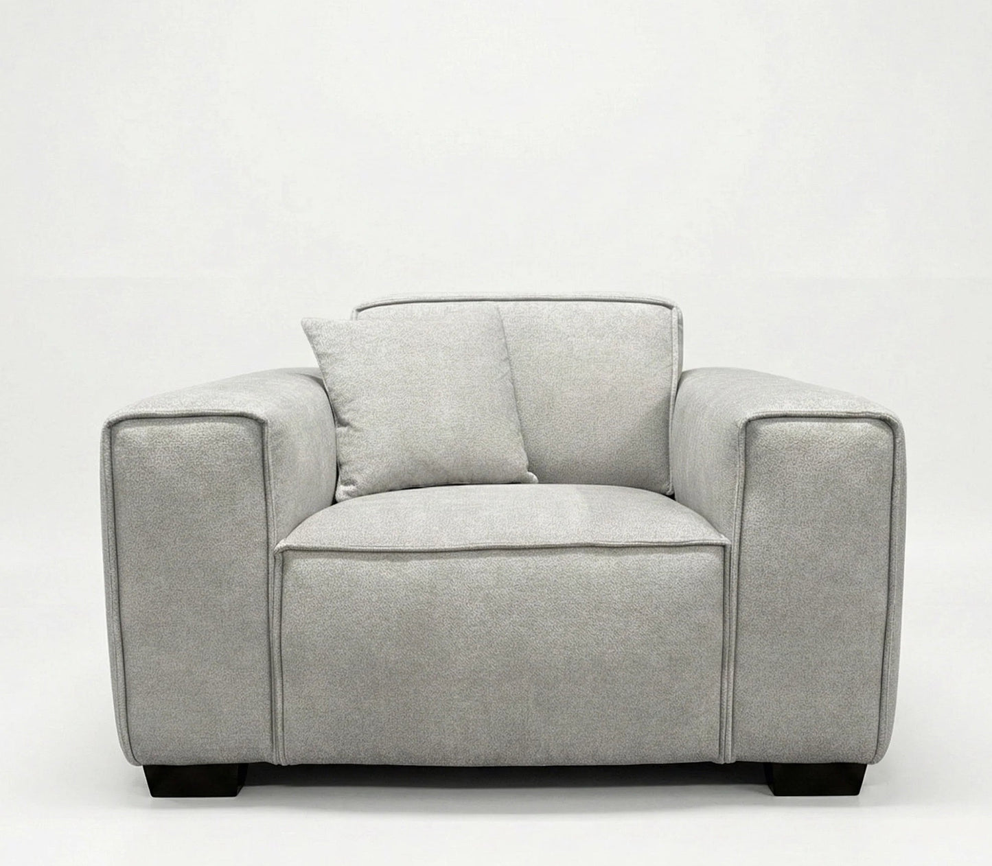 ALUXO Dakota Modular Armchair In Midnight Black Boucle Fabric