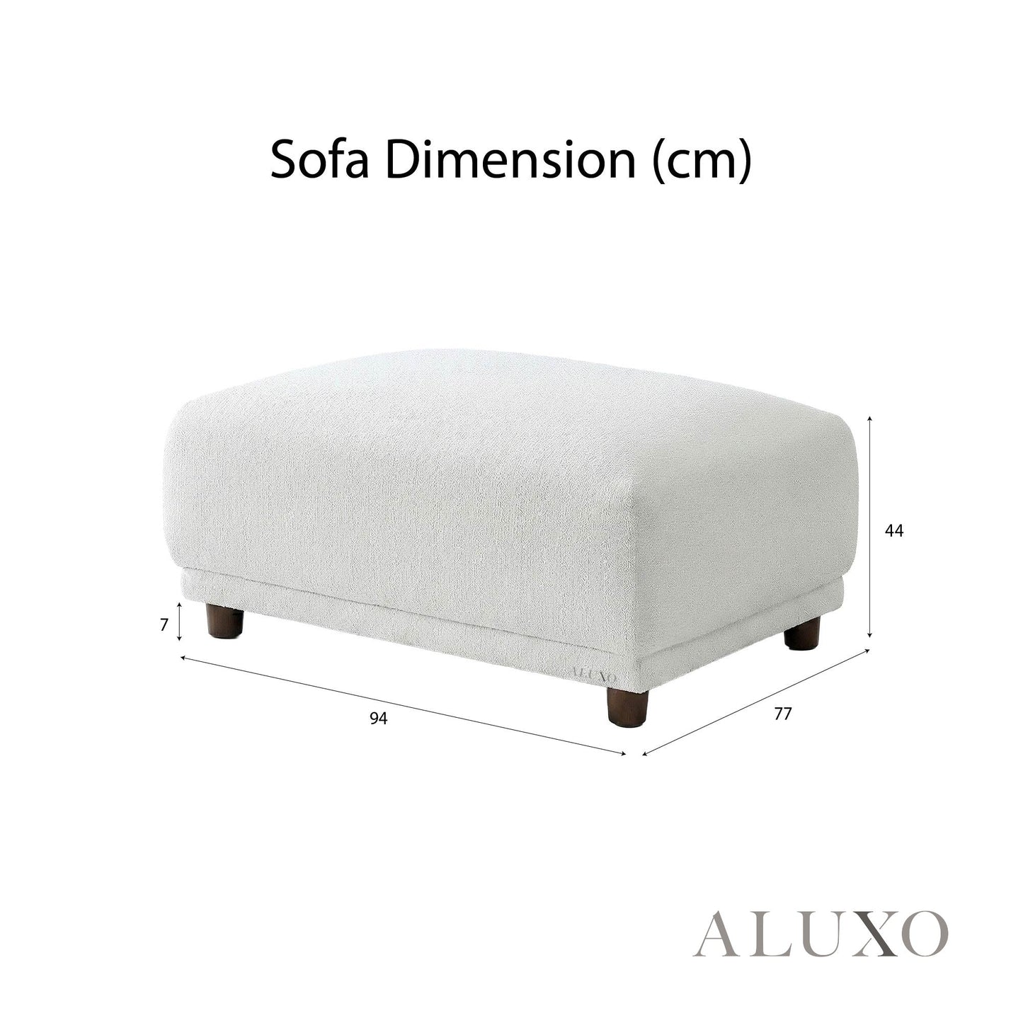 ALUXO® Lottie Modular Corner Sofa Set with Footstool – Polar White Bouclé