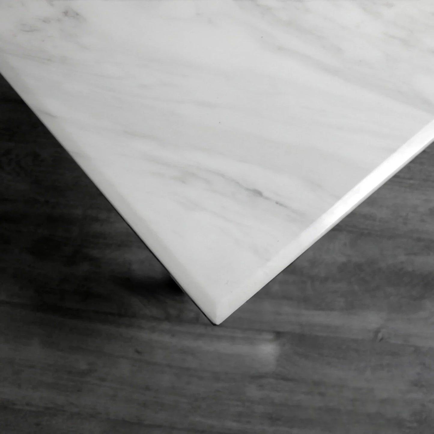 Luxury Orvar 130cm Chrome Coffee Table With White Marble Top And Ring Stand