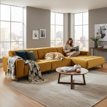 Oslo Open 3 Piece Plan Sofa In Burnt Orange Velvet Fabric