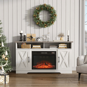 54inch W Freestanding Fireplaces Recessed Electric Fireplace TV Stand