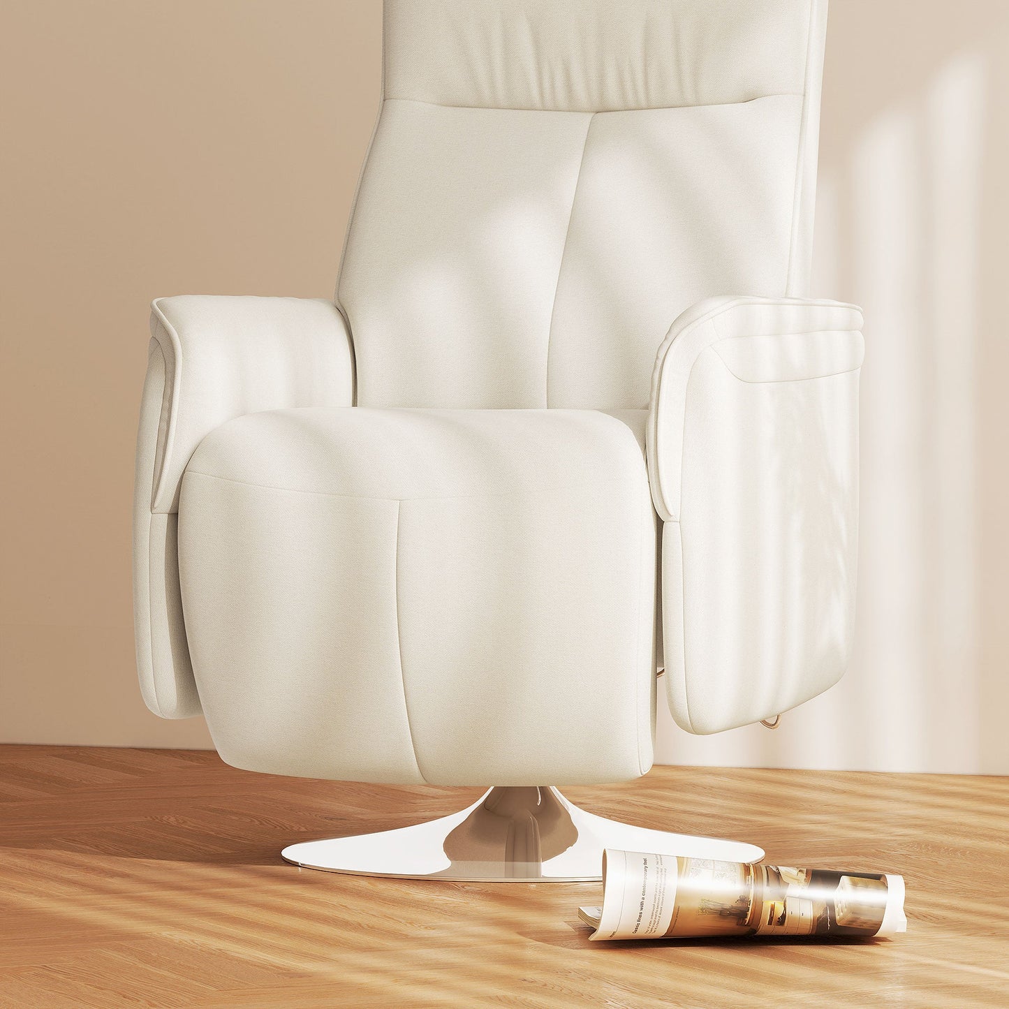 Aurora Cream White Massage Reclining Chair with Adjustable Backrest & 10 Modes
