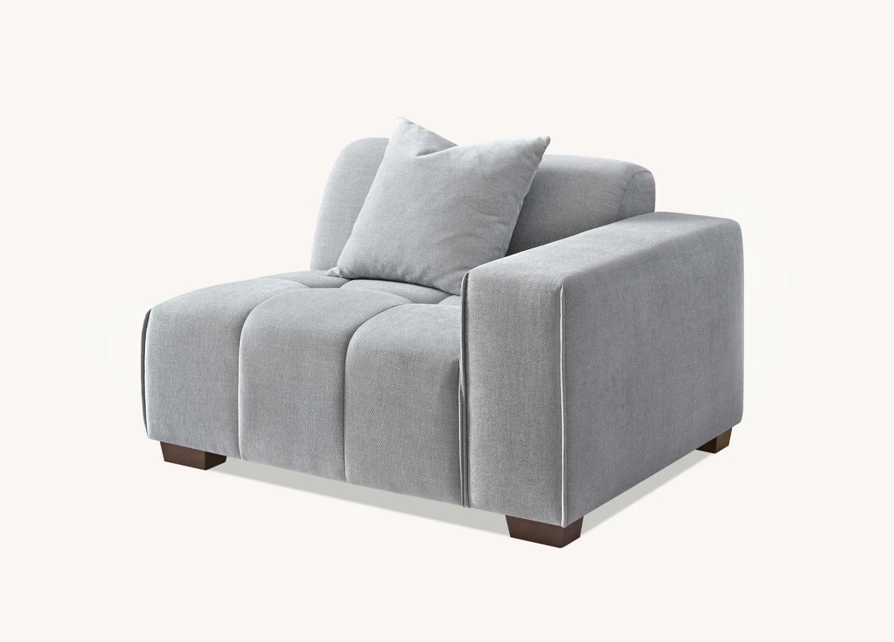The Leonard Cloudy Grey Boucle Left Hand Corner Premium Sofa Cloudy Grey Boucle Fabric