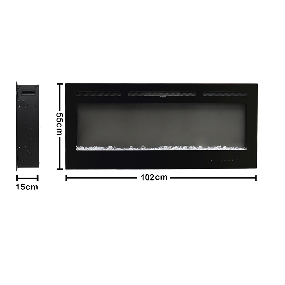40 Inch Inset Fireplaces 5120 BTU Wall-Mounted Electric Fireplace 9 LED Flame Colours