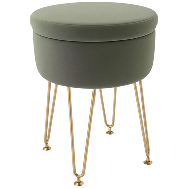 Aurora 5L Velvet Footstool with Removable Lid for Bedroom