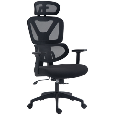 Luna Mesh Office Chair Swivel Desk Chair w/ Adjustable Height Headrest Black