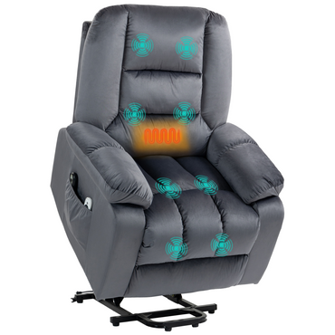 Aurora Lift Chair with Vibration Massage, Heat, Quick Assembly, Brown