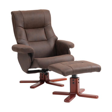 Aurora Recliner Chair with Footstool, Backrest Adjustable, Armchair