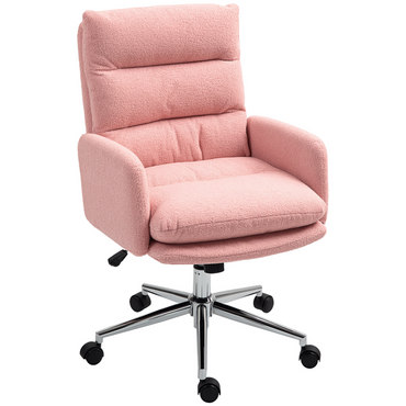 Elegant Pink Aurora Adjustable Upholstered Desk Chair for Comfort & Style