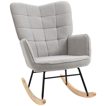 Aurora Wingback Rocking Chair for Nursing w/ Steel Frame