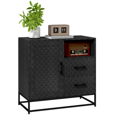 Aurora Cupboard with Adjustable Shelf, Open Compartment, 2 Drawers