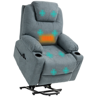 Aurora Lift Chair with Vibration Massage, Heat, Easy Assembly, Grey