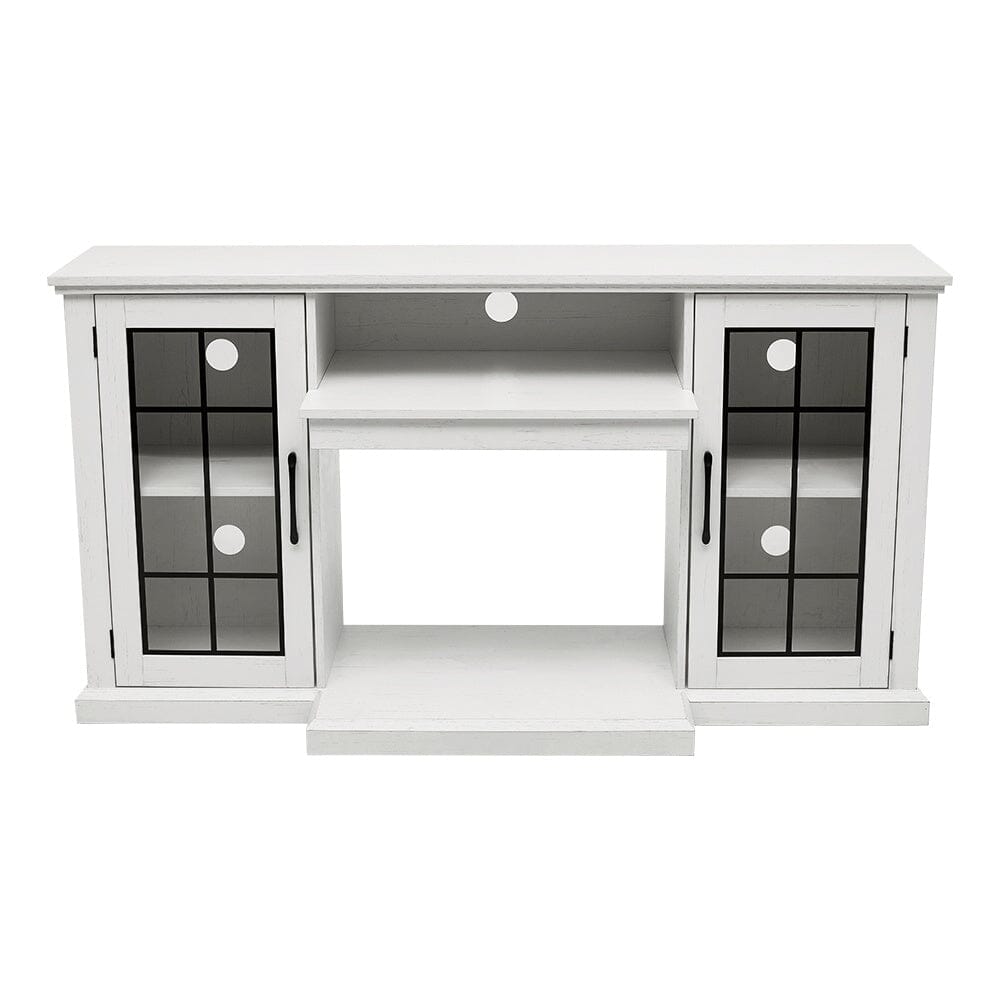150cm W 3-sided electric fireplace TV cabinet with glass doors enclosed storage cabinet 3 flame colours