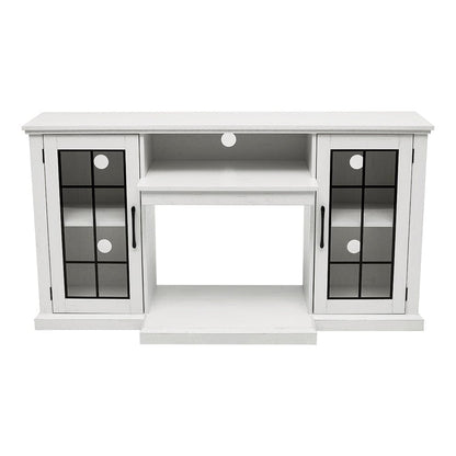 150cm W 3-sided electric fireplace TV cabinet with glass doors enclosed storage cabinet 3 flame colours