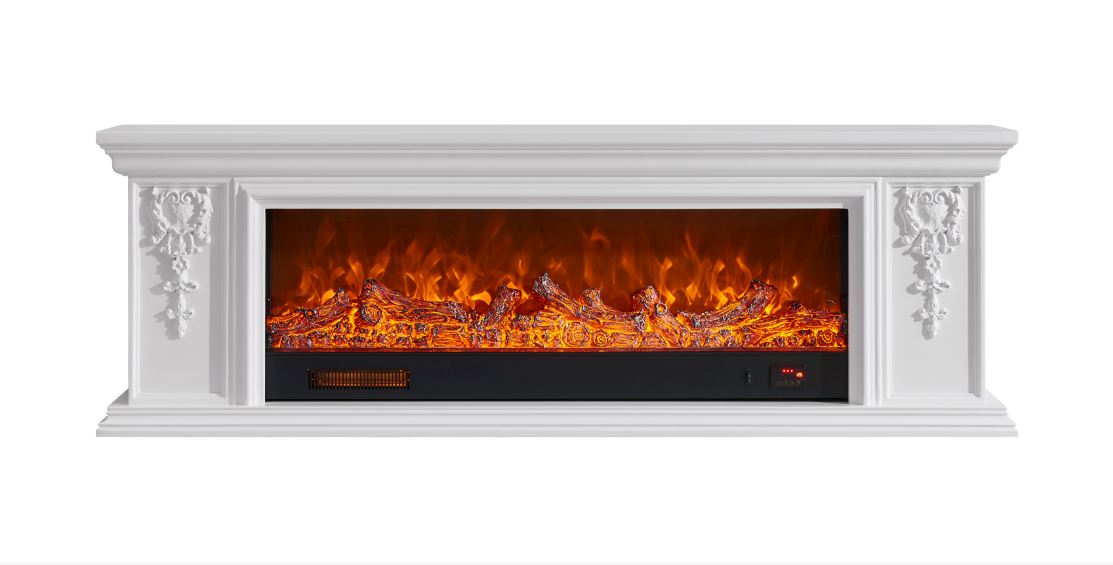 180cm W Remote Freestanding Fireplaces Bluetooth Player TV Stand Electric Fireplace