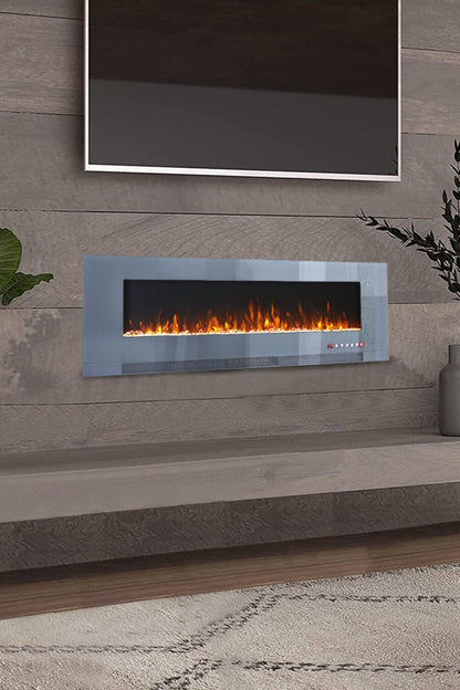 50/60 inch Electric Fireplace 5000 BTU Wall Mounted Fireplaces Heater