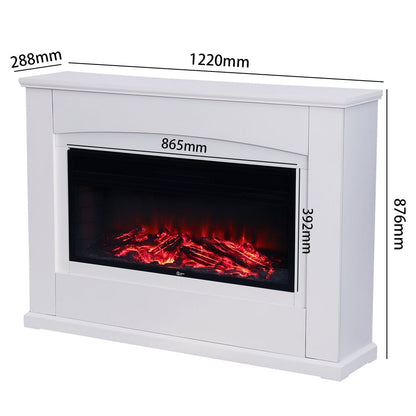 39/48 Inch White Electric Fireplace Suite 1800W with Ambient Light 1/7 LED Colours