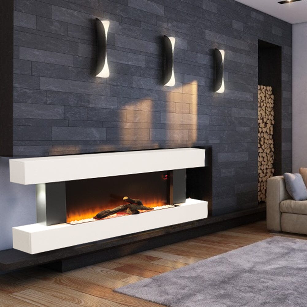 52 Inch Electric Fireplace Set 2000W Wall Mounted Heater Remote Control Fireplaces