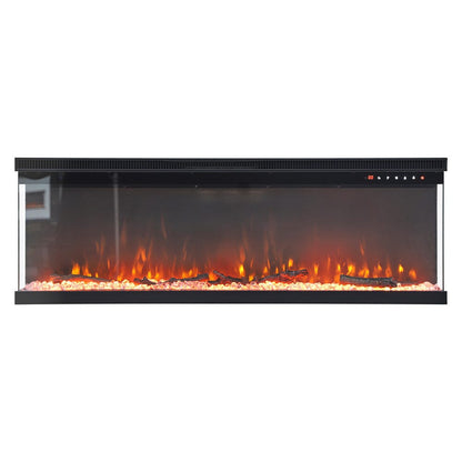40/50/60/70/80/100-Inch 3-Sided Freestanding Electric Fireplace 12 Flame Colours and 5 Brightness Modes