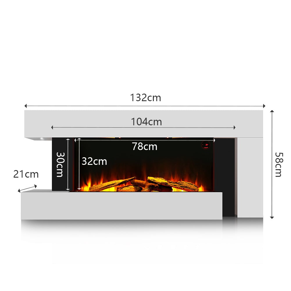 50 Inch 2000W Electric Fireplace Oddly unique L Shaped Wall Mounted Fireplaces