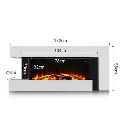 50 Inch 2000W Electric Fireplace Oddly unique L Shaped Wall Mounted Fireplaces