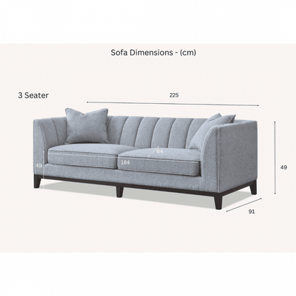 Cooper 3 Seater Dolphin Boucle Fabric Sofa