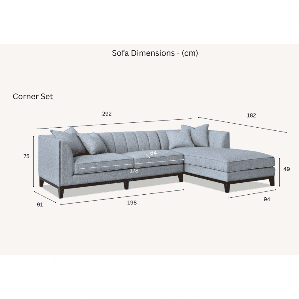 Cooper 3 Seater Dolphin Boucle Fabric Right Hand Corner Sofa