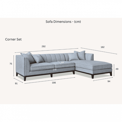 Cooper 3 Seater Dolphin Boucle Fabric Right Hand Corner Sofa