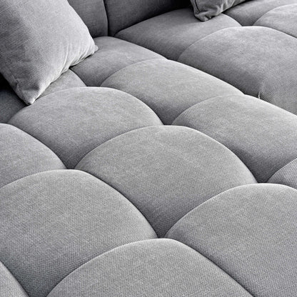 Leonard 3 Seater Cloudy Grey Boucle Fabric Left Hand Corner Sofa