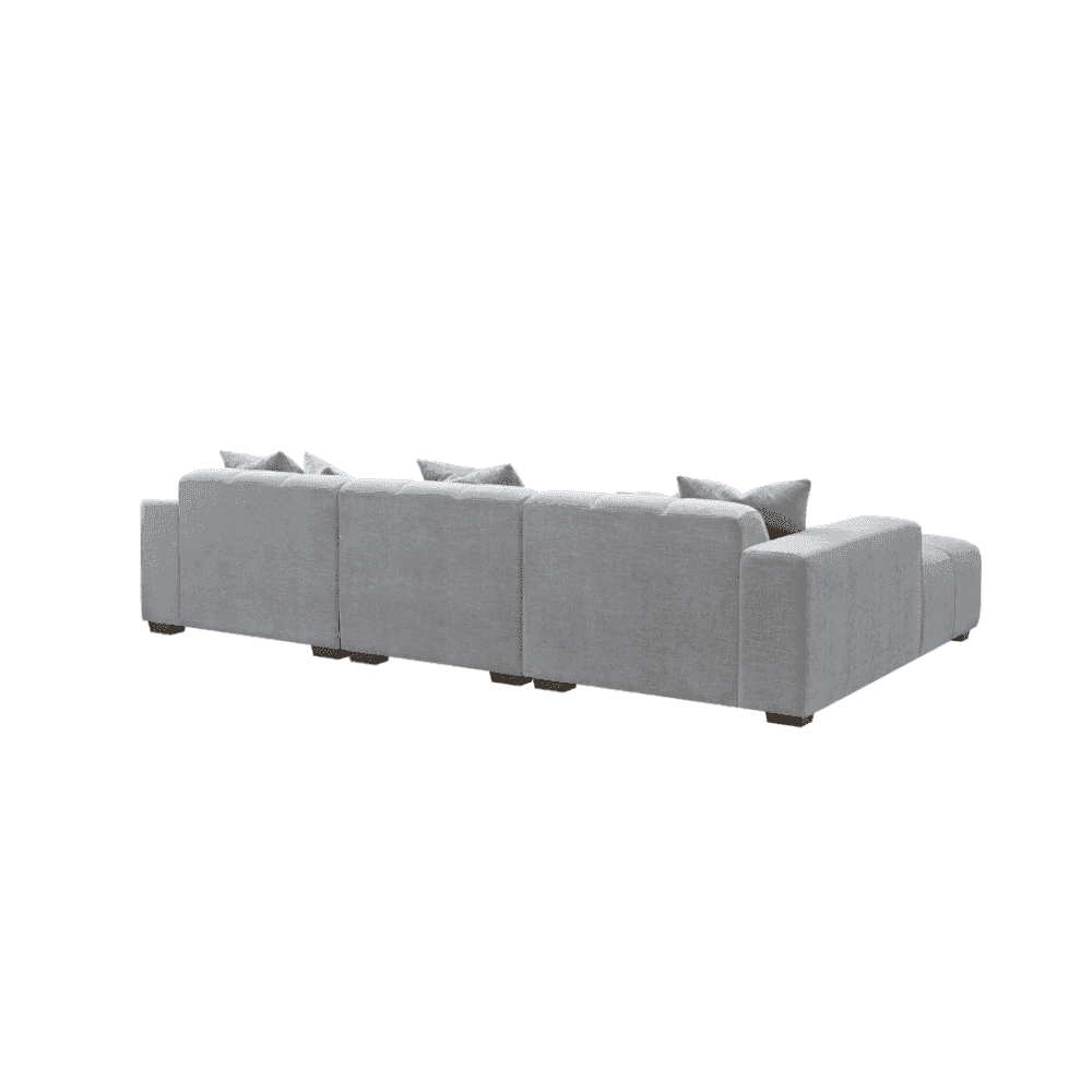 Leonard 3 Seater Cloudy Grey Boucle Fabric Left Hand Corner Sofa