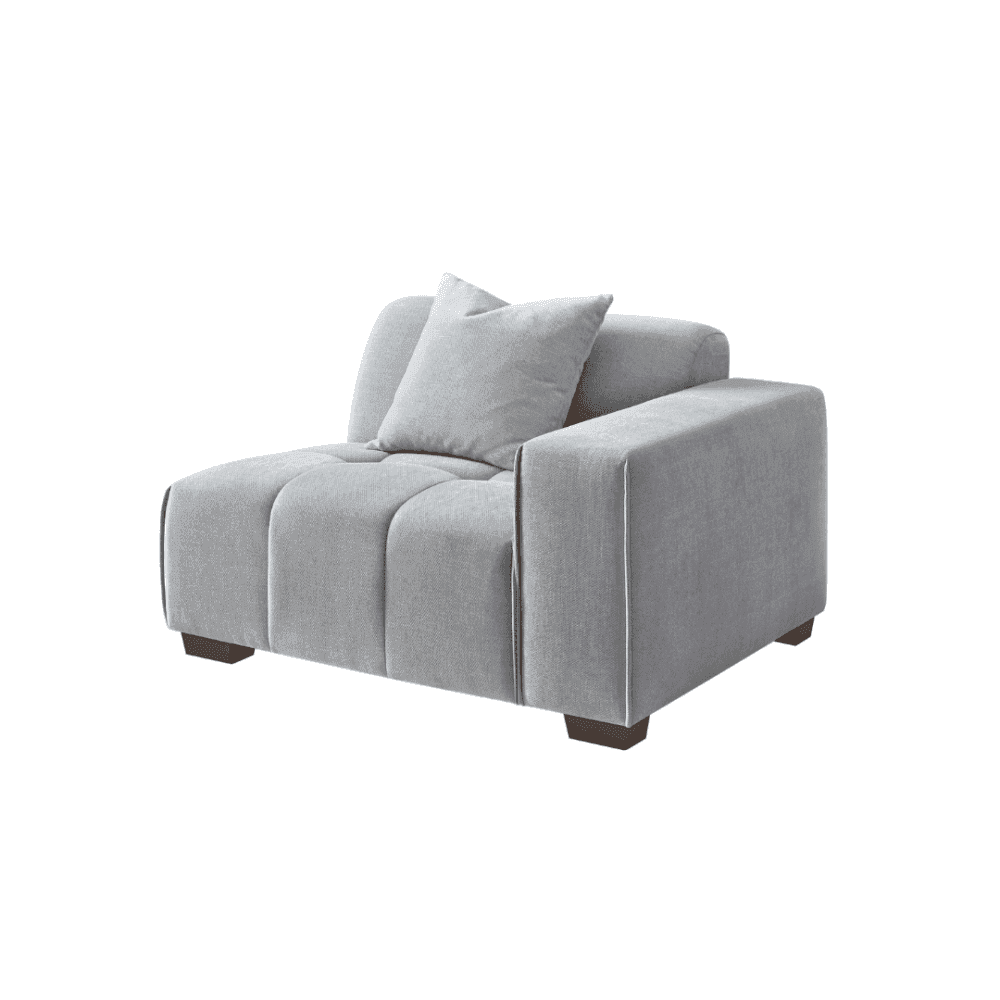 Leonard 3 Seater Cloudy Grey Boucle Fabric Left Hand Corner Sofa
