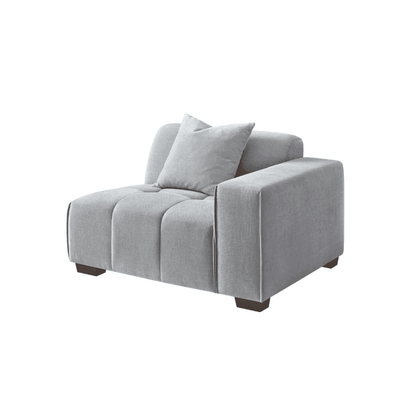 Leonard 3 Seater Cloudy Grey Boucle Fabric Left Hand Corner Sofa