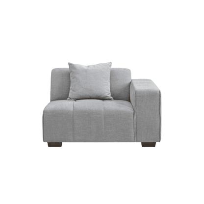 Leonard 3 Seater Cloudy Grey Boucle Fabric Left Hand Corner Sofa