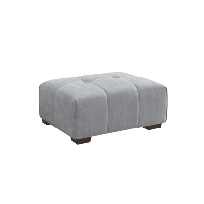 Leonard Cloudy Grey Boucle Fabric Ottoman
