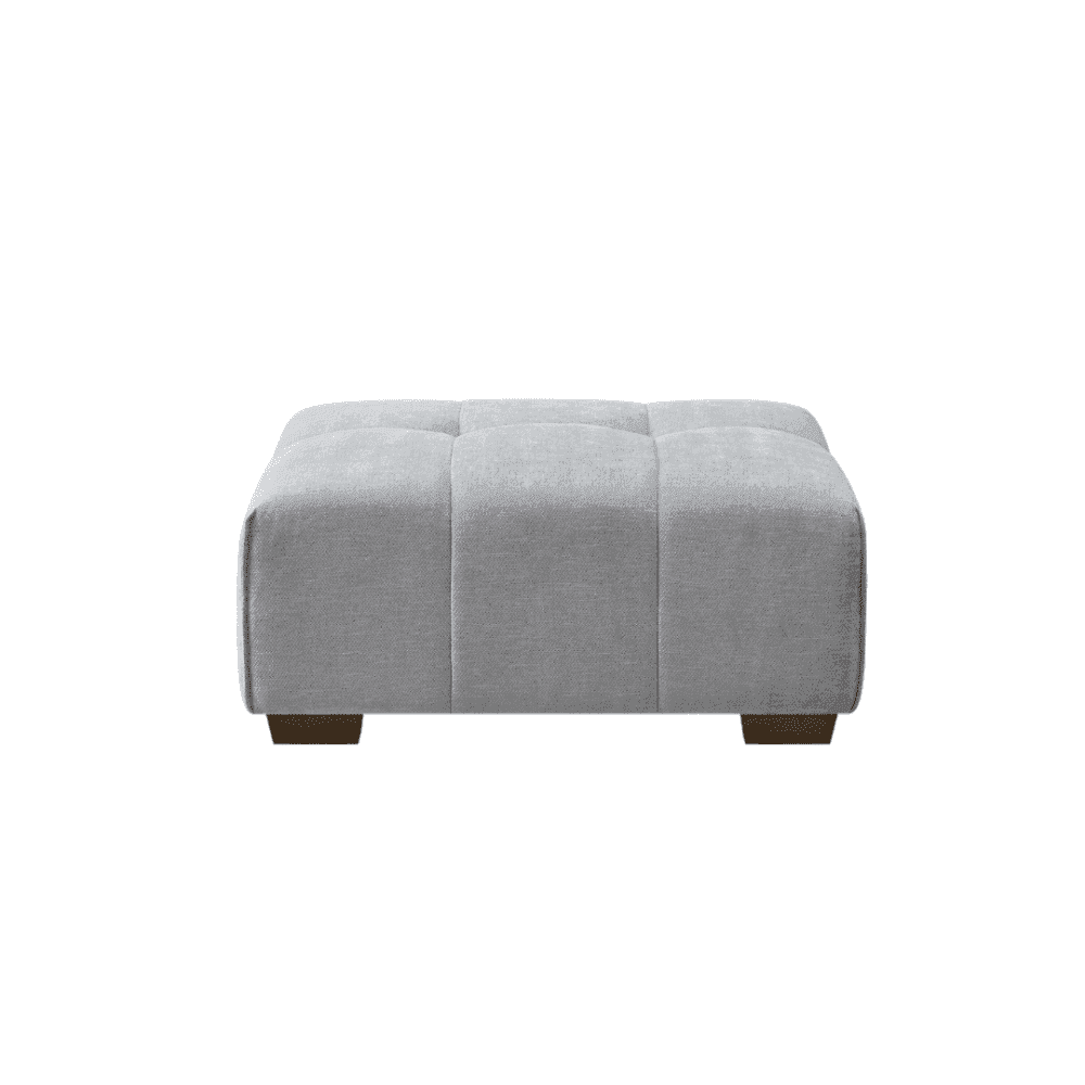 Leonard Cloudy Grey Boucle Fabric Ottoman