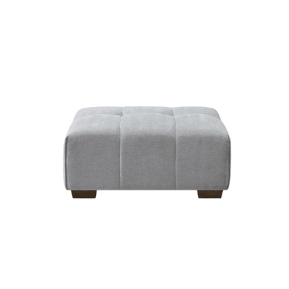 Leonard Cloudy Grey Boucle Fabric Ottoman