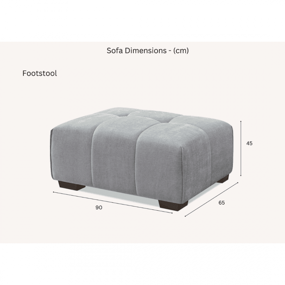 Leonard Cloudy Grey Boucle Fabric Ottoman