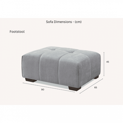 Leonard Cloudy Grey Boucle Fabric Ottoman