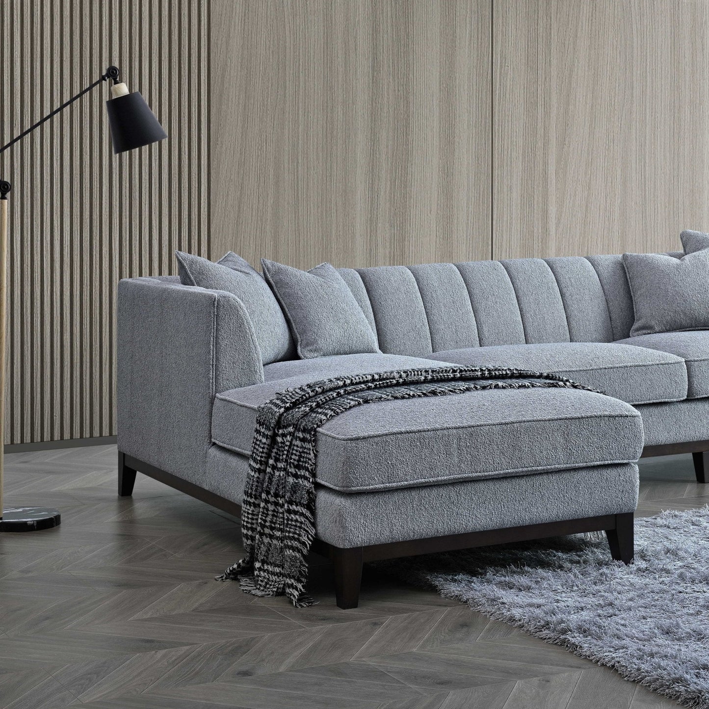 Cooper 3 Seater Dolphin Boucle Fabric Left Hand Corner Sofa