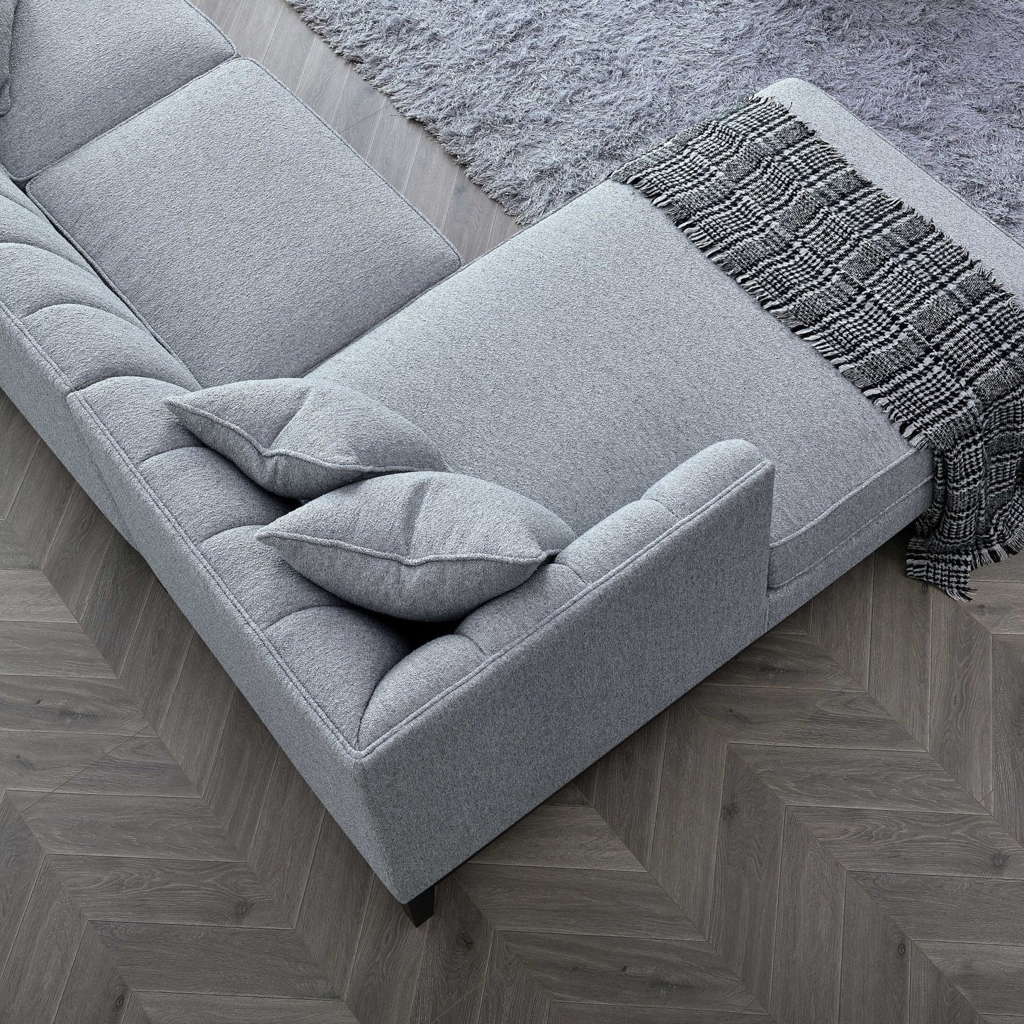 Cooper 3 Seater Dolphin Boucle Fabric Left Hand Corner Sofa