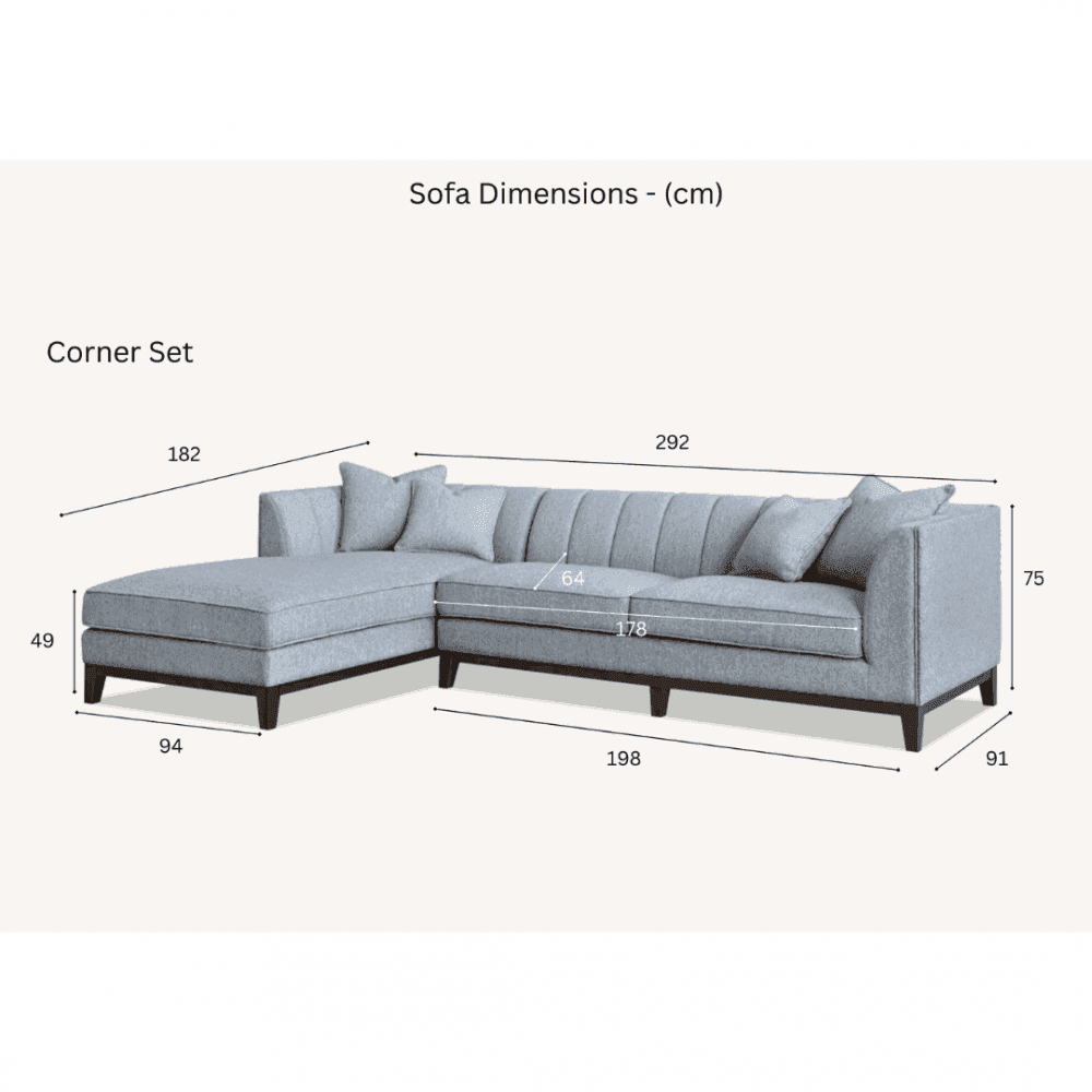 Cooper 3 Seater Dolphin Boucle Fabric Left Hand Corner Sofa