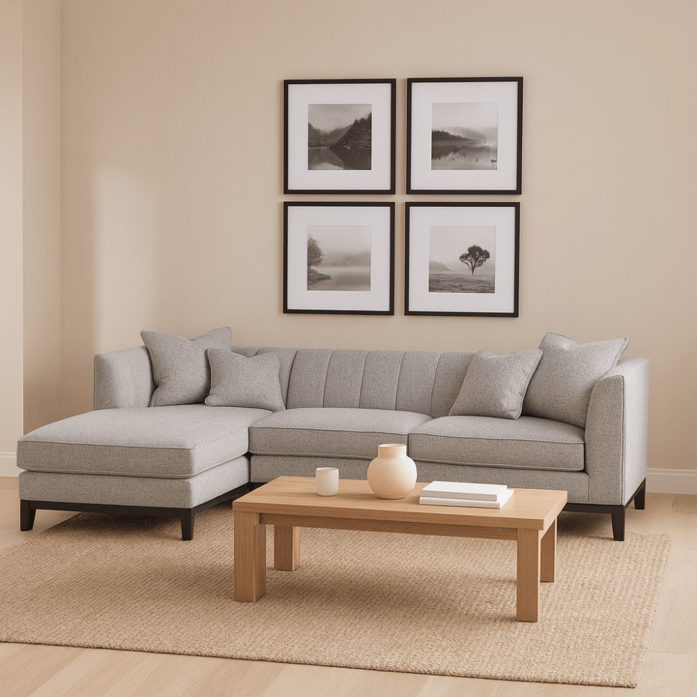 Cooper 3 Seater Dolphin Boucle Fabric Left Hand Corner Sofa