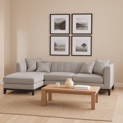 Cooper 3 Seater Dolphin Boucle Fabric Left Hand Corner Sofa