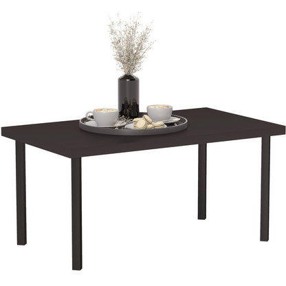 Esterno Metal Garden Coffee Table with Woodgrain Tabletop, Brown